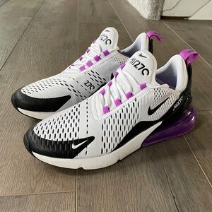 EUC NIKE Air Max 270 White Fuchsia Dream Women's Size 10 Running‎ Shoes